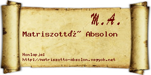 Matriszottó Absolon névjegykártya